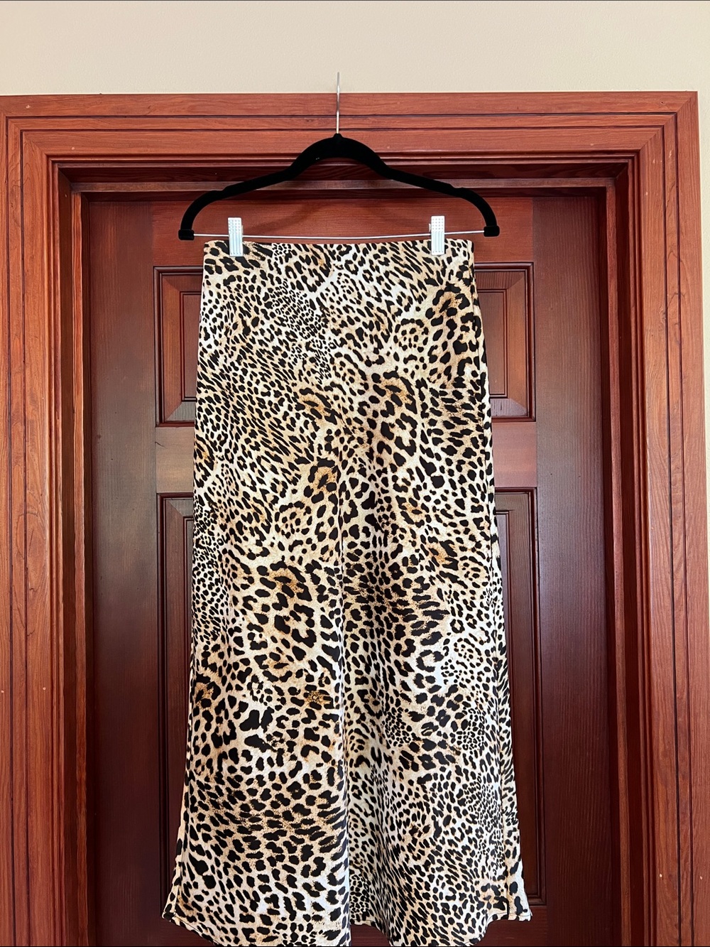Rachel Zoe Animal Print Midi Skirt in Beige, Black